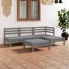Day and Night - Day and Night Garden Furniture Set 5 Pieces Solid Gray Pine Wood