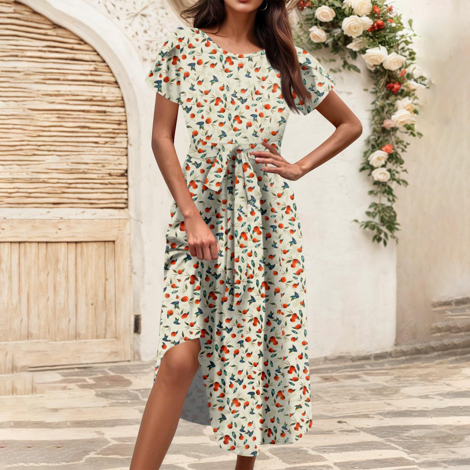 

Женское повседневное модное платье миди с круглым вырезом и коротким рукавом, модное свадебное платье для гостей XL жёлтый