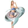 Bouée de natation en forme de requin, impression 3D réaliste, pour adulte, en PVC épais, tête d'épaulard, grande taille