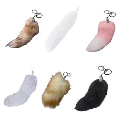 Portachiavi Versatili con Coda di Volpe Sintetica Morbido Ciondolo Portachiavi con Coda di Volpe Sintetica Portachiavi alla Moda per Borse e Zaini