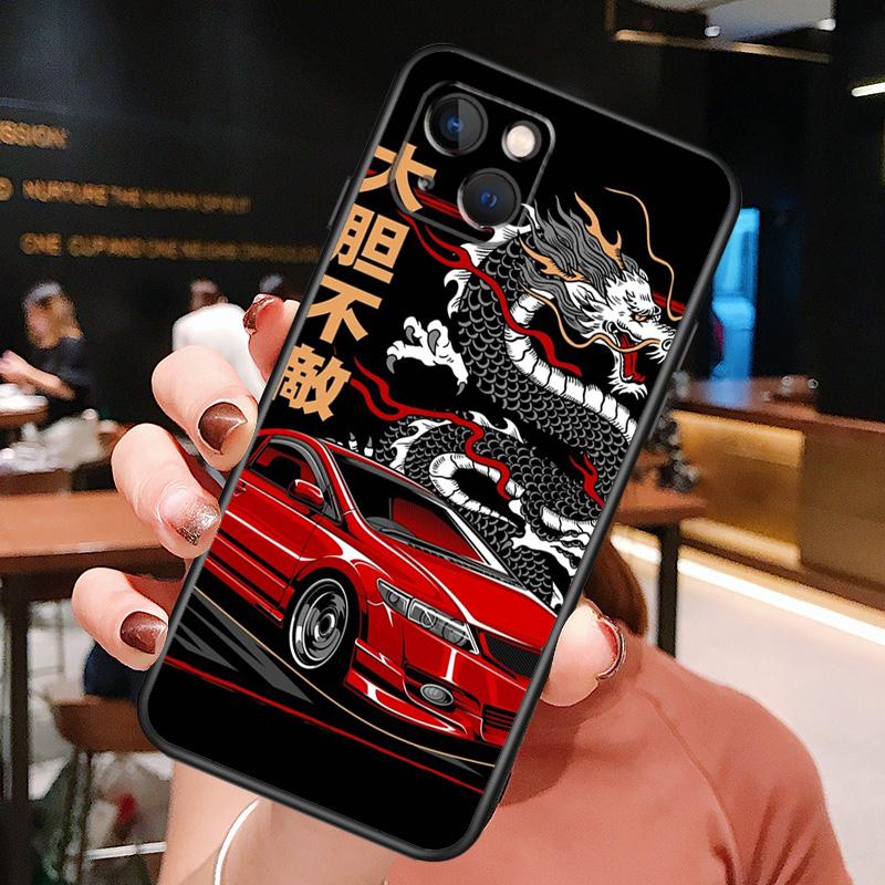 Japan JDM Sport Car Phone Case For iPhone 16 Pro Max 15 13 12 11 14 Pro Max Plus 12 13 Mini XR 16e Funda Cover