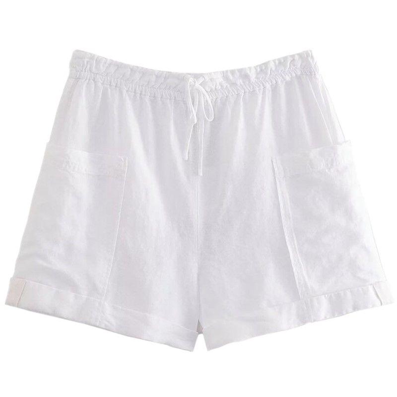 

Модный стиль Лето Новое поступление Модная трендовая женская одежда Легче всего сочетать Парка Шорты из смесового льна 4043261 250 White L