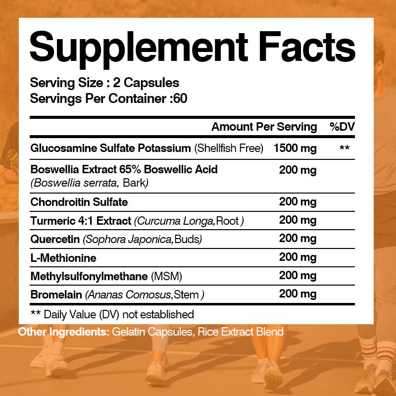 Pslalae - 2100mg Glucosamin Chondroitin Curcumin MSM Komplex Kapseln - Gelenk- und Knochengesundheit