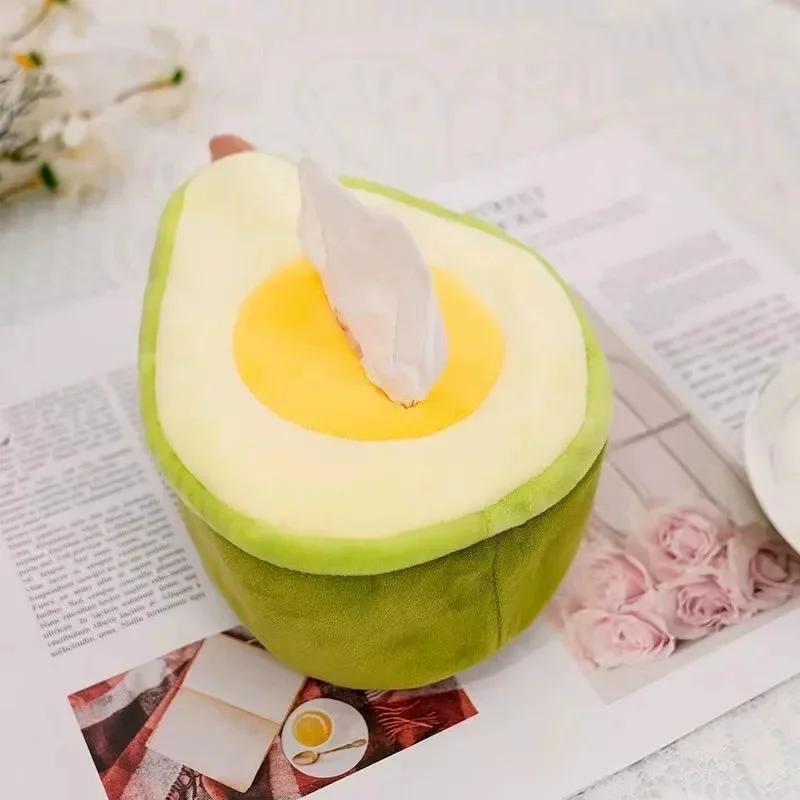 1 Pcs Plush Cute Cartoon Fruit Pineapple Avocado Tissue Box Paper Tissue Holder Napkin Case Pouch Gifts