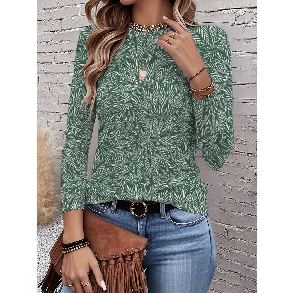 Printed Top, Modern Art Design, Suitable for Daily Wear
