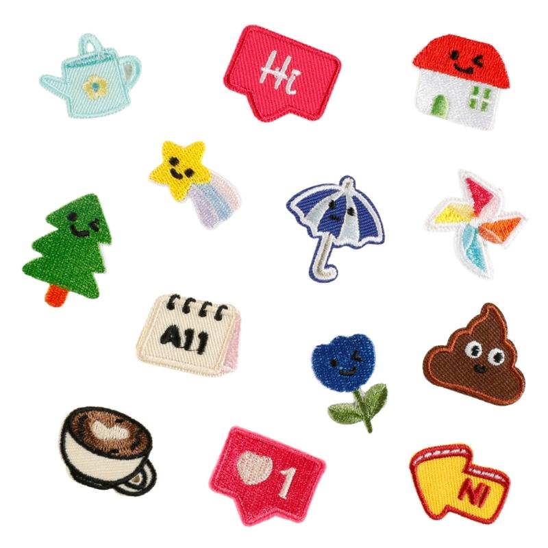 

13 Pcs Coffee Embroidered Patches Kettle Iron on Patches Repair Patches Umbrella Sewing Patches for Clothes Bag Jeans 1