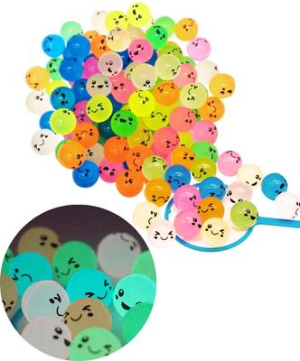 Super 27mm 100 18 Perfect for Summer Smiley Super Fluorescent Festival Assorted GOS Glow-in-the-dark Balls, (Glow-in-the-Dark), Pieces, Varieties,
