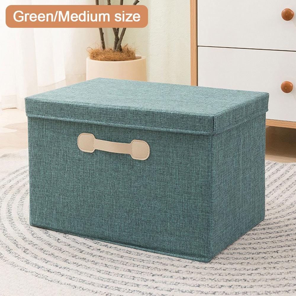 Cotton Linen Fabric Foldable Bins Folding Toys Organizer New Storage Basket