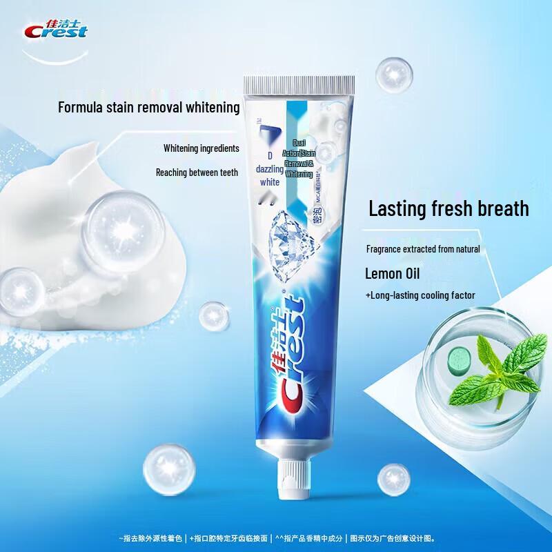 Crest 3D White Dual Effect Toothpaste, Family Pack
