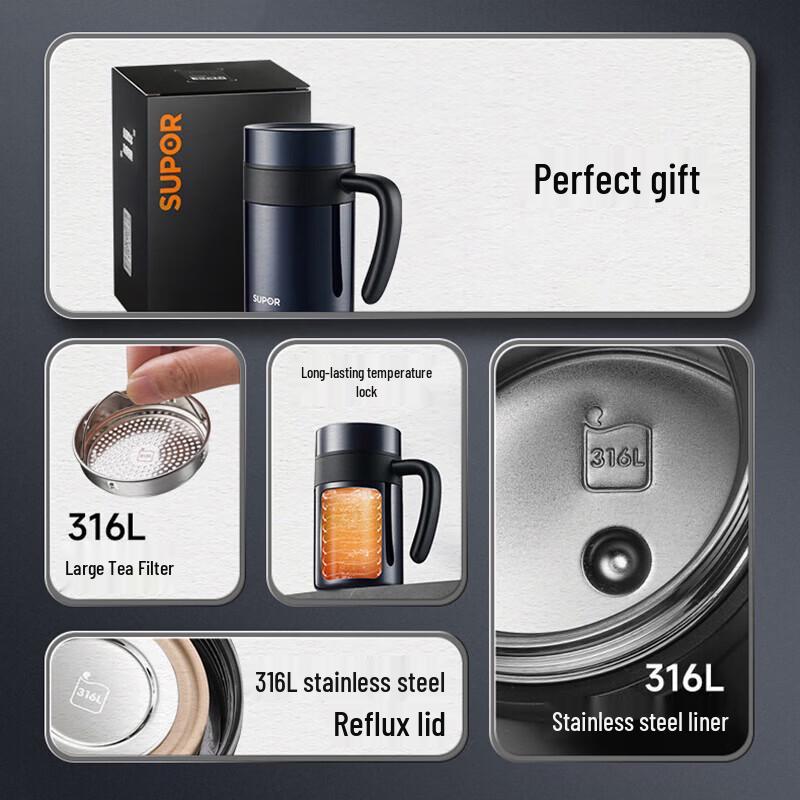 Supor 600ml Edelstahl Thermobecher
