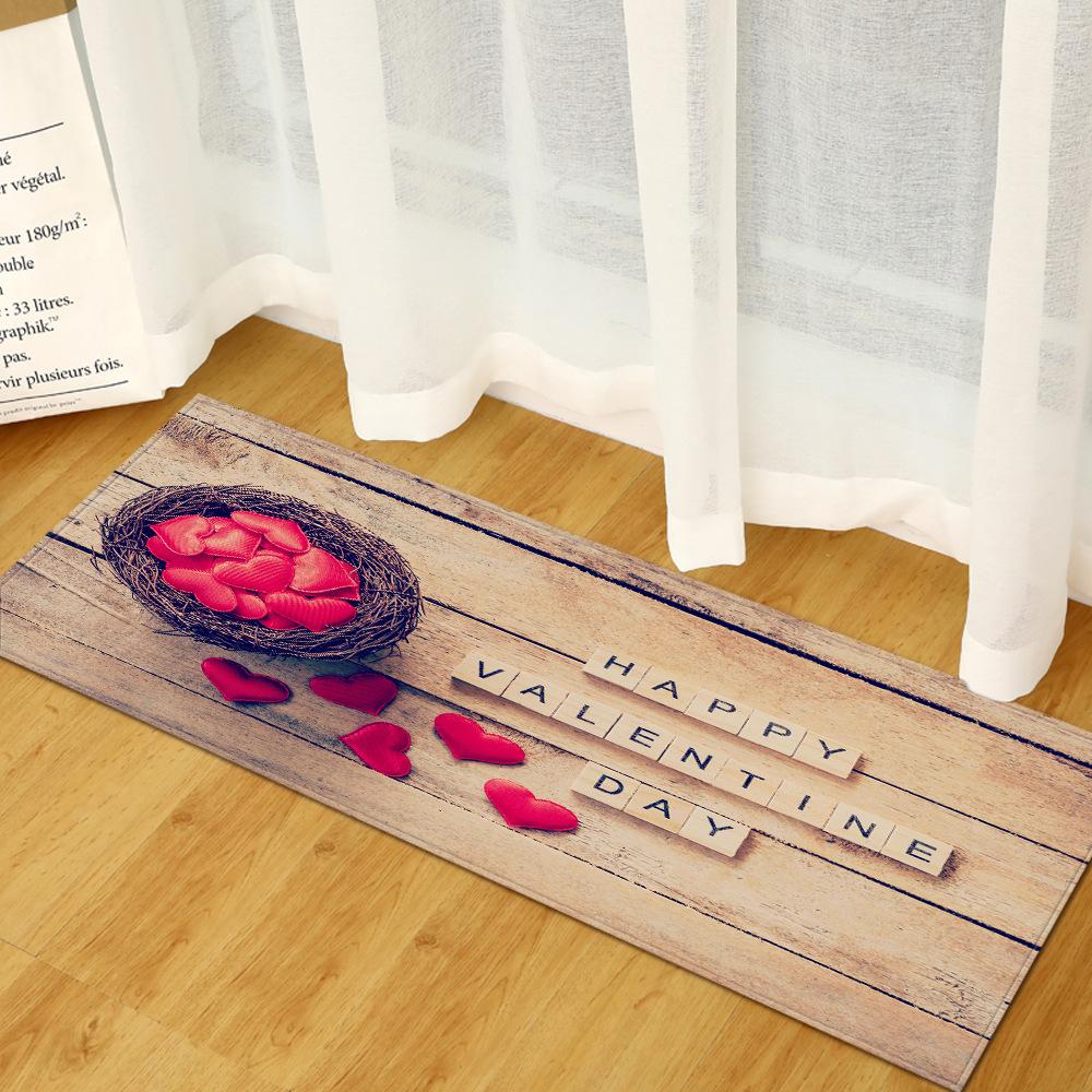 Valentine'S Day Rose Romantic Floor Mat Door Mat Kitchen Mat