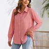 Abbigliamento da Donna Top Stampati per Primavera Autunno Colletti a Revers Camicetta a Quadri Camicia da Donna Larga Casual a Maniche Lunghe