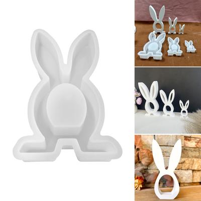 Rabbit Candle Holder Mold Easter Bunnies Resin Mold for DIY Candle Holder Tealight Holder Easter Decor Gypsum Ornament
