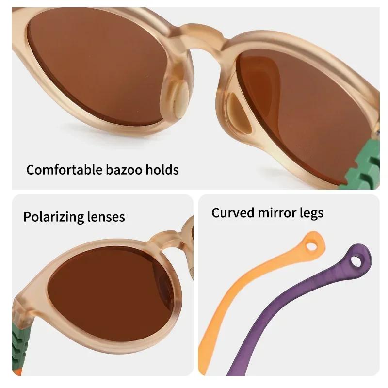 Ny Mote Runde Barn Polariserte Solbriller Barnesolbriller TR90 Gutt Jente Stilig Baby Student Briller Briller UV400