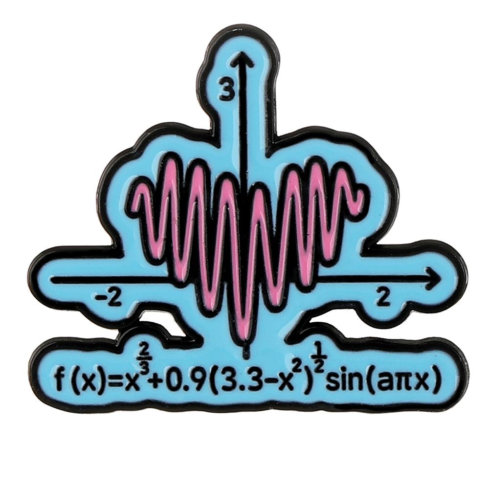 

4 Styles Funny Blue Heart Scientific Formula Enamel Brooches P=M/V Chemical Structural Formula Math Shaped Pins Student Badge