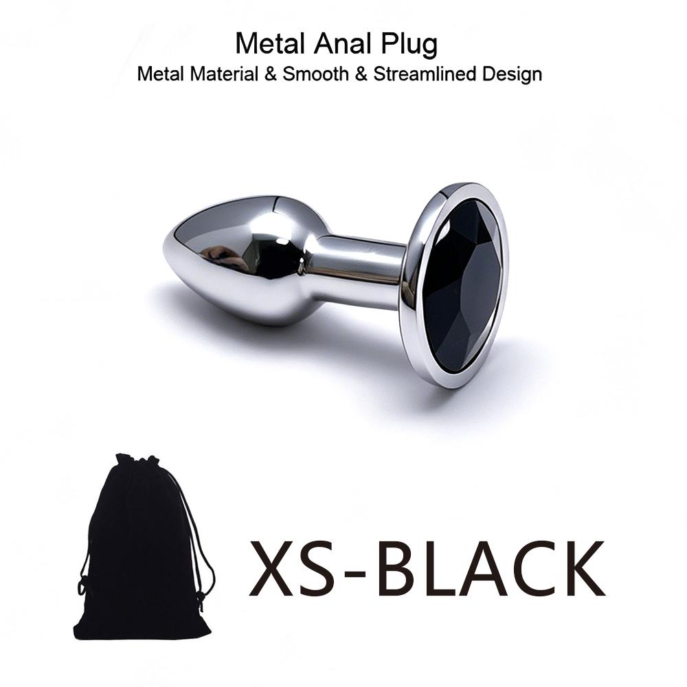5 Size Black Butt Plug Metal Anal Plug Jewelry Base Beginner To Expert G-point Massage Dildos Adult Women Toys Adult Sex Toys