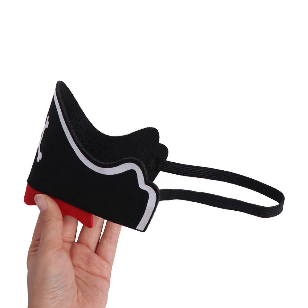 5Pcs Black Skull Pirate Captain Cap Horror Felt Pirate Hat Party Supplies Easter