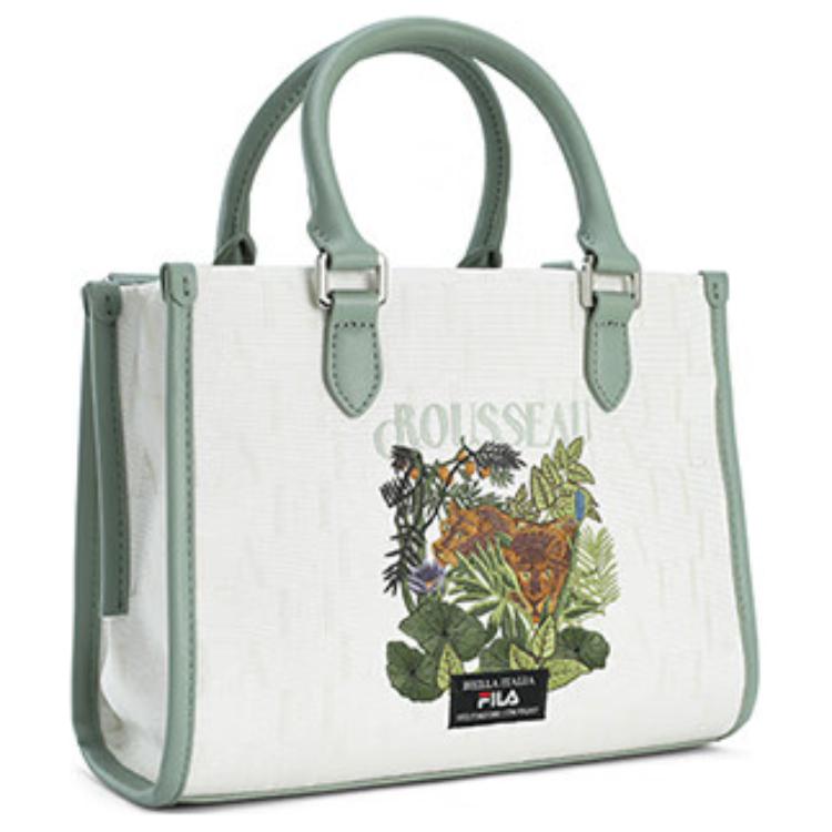 New FILA Fabric Tote Bag, Shopping Bag, Handbag Small Women's Cloud White F13W448167FWT