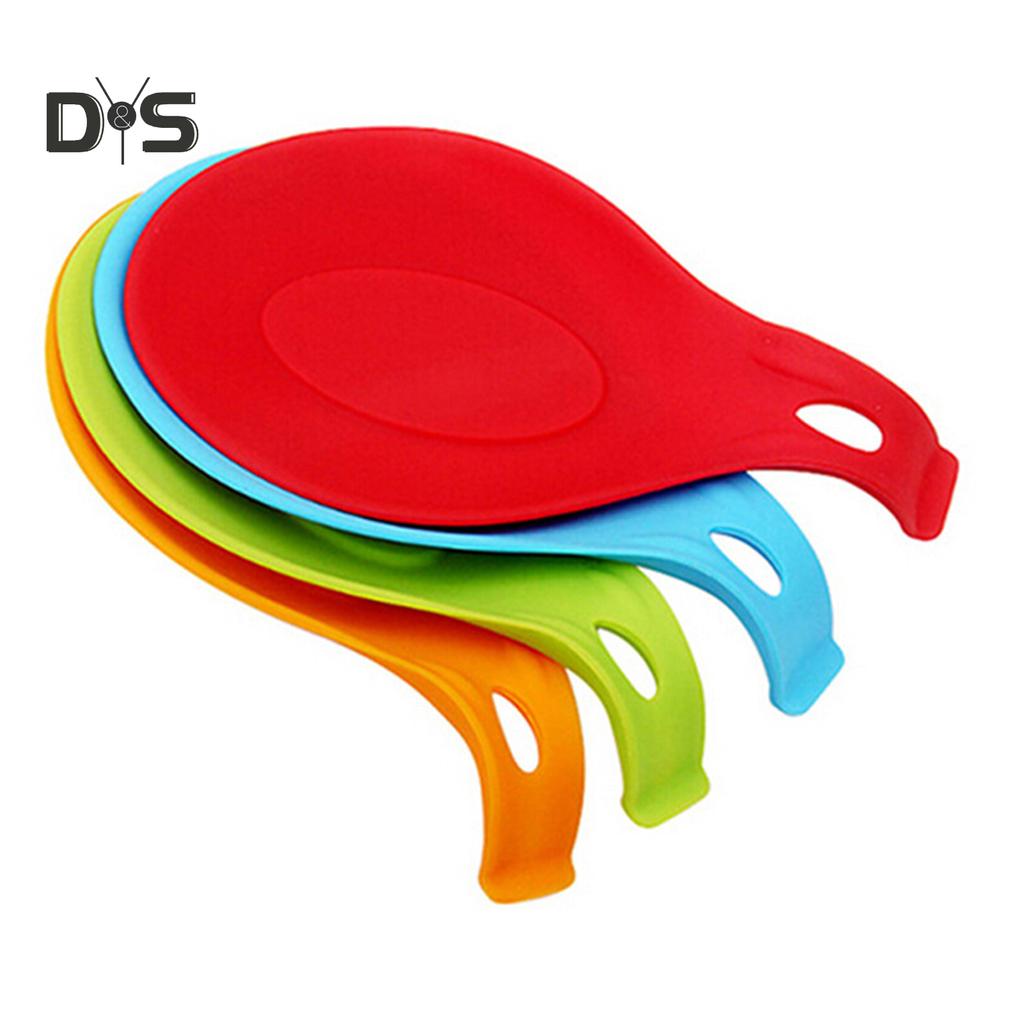 Silicone Spoon Rest Heat Resistant Kitchen Utensil Spatula Mixer Pad Mat Holder