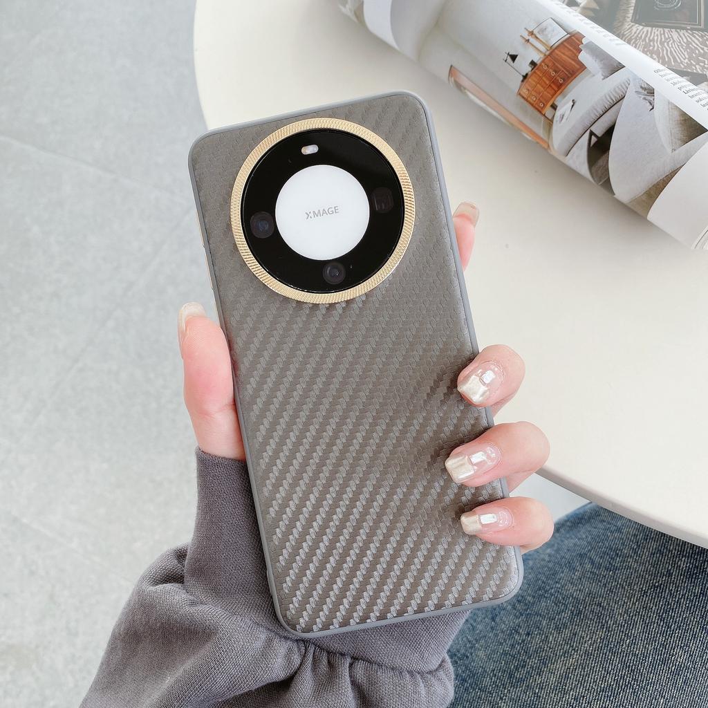 Geeignet für Huawei Mate60pro+ Kevlarfaser-Textur Handyhülle P70art mit Metall-Linsenring Schutzhülle