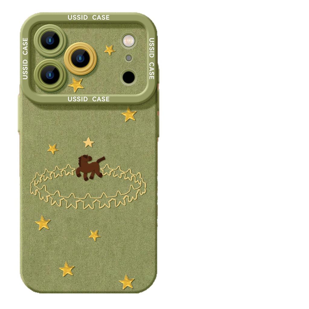 Matcha pony summer mobile phone case for iphone17 apple 16promax silicone 15 green 14 lanyard cover