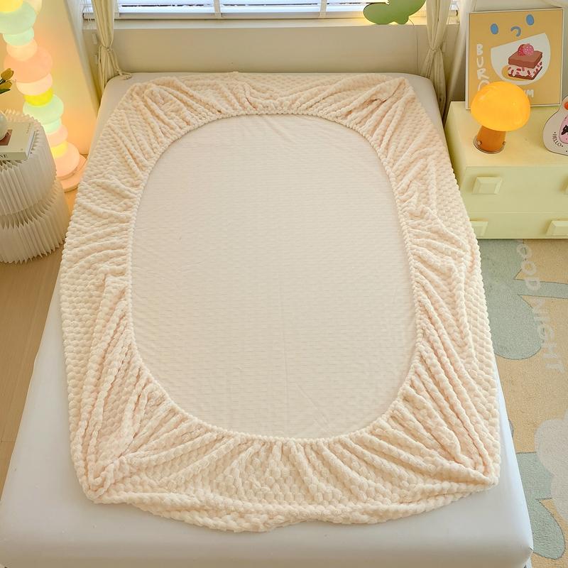 Skin-friendly Bedsheet Soft Fitted Sheet Flannel Bed Cover Warm Bed Linen Queen Size Sheets Drap Housse (Pillowcase Need Order)