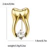 Enamel Teeth Pin for Women Unisex Rhinestone Cartoon Tooth Brooch Event Party Backpack Decoration Clothes Accessories