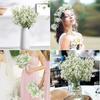 15 Bundles of White Artificial Starry Sky Flowers, Fake Flowers, Wedding Bouquets, Bridal Party, Home DIY Decoration (28CM)
