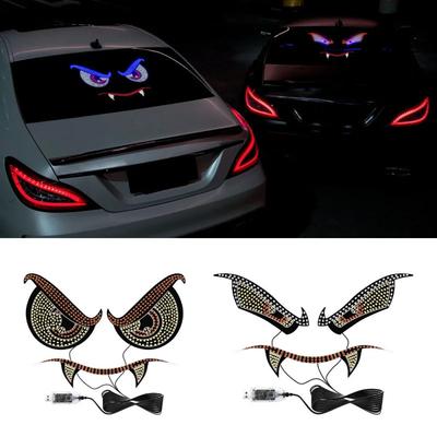 New Car Devil's Eye Decorative Light Personalized Car Rear Window Warning Light, Suitable for All Vehicle Decoration Accessories