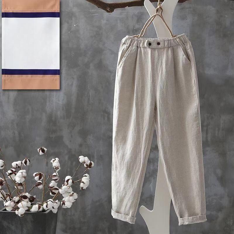 

Модные свободные повседневные шаровары для женщин, весна и лето, простые широкие брюки больших размеров, женские брюки с карманами и высокой талией, новые женские брюки 26286 3XL