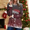 Women's Round Neck Top Printing Thickened Plush Cashmere Warm Long Top