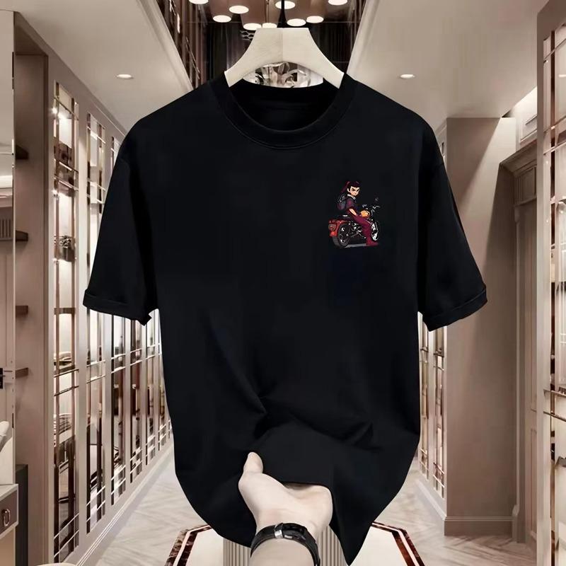 Trendige Marke Kurzarm-Baumwoll-Top Herren T-Shirt mit Aufdruck Trendiges Vielseitiges Rundhals-T-Shirt für Herren und Damen Herren