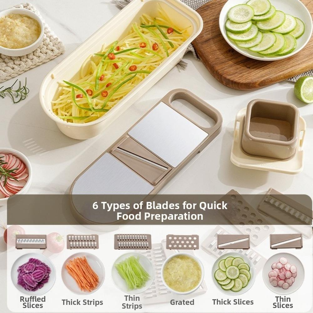 Manual Vegetable Cutter with Hand Protector Speedy Slicing Kitchen Grater With Box Plastic Cucumber Slicer Meal Prep