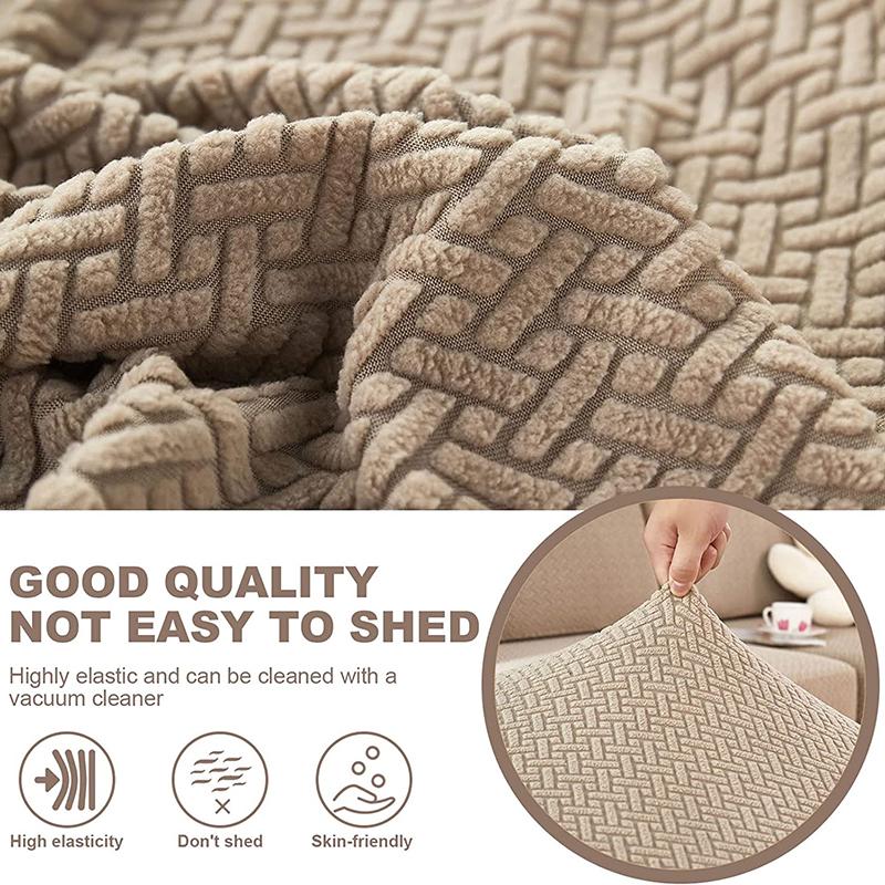 Jacquard Sofa Cushion Slipcover Protector Solid Color Stretch Removable Sofa Seat Covers For Bedroom Office Living Room Home