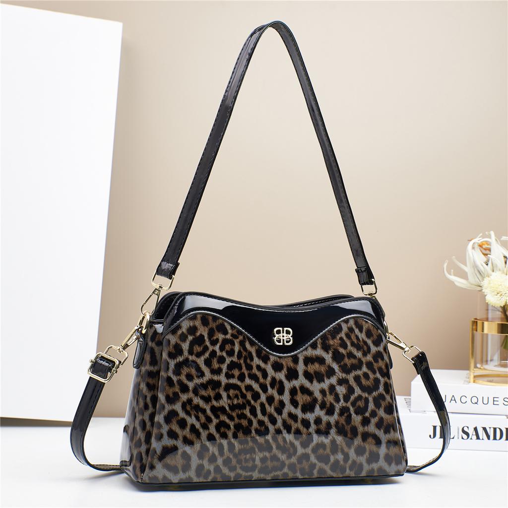 WTEMPO Leopard Printed Underarm Bags Women's Singer Shoulder Bags Versatile Multi-layer Crossbody Bags