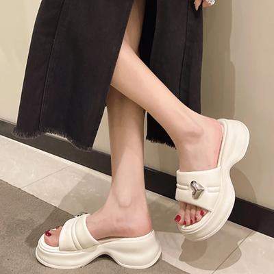 Summer NEW Style Fashionable and Elegant Casual Platform Sole Sandals Solid Color Round Toe Open Toe Fashion Slippers NO:Q2948