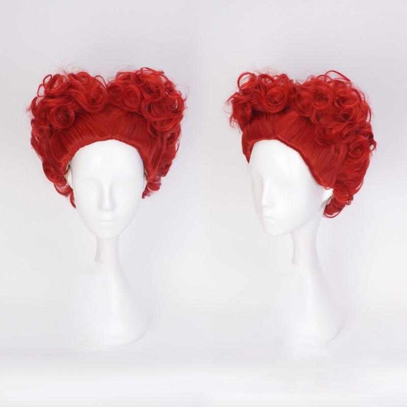 Enchanting Alice In Wonderland Queen Of Hearts Burgundy Curls Wig For Spectacular Cosplay