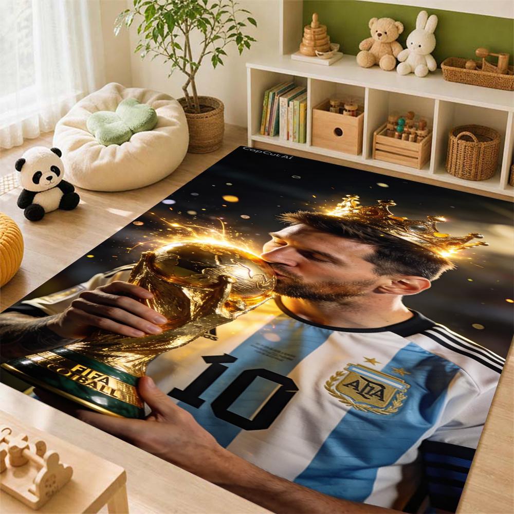 Messi Champion Carpet Floor Mats Printing Art Office Chair Cushion Bathroom Mat