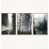 Foggy Forest Misty Nature River Trees Mountain    Art Poster Canvas Painting Wall Prints Picture for Living Room Home Decor