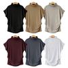 Summer Fashion Women Solid Color Loose Turtle Neck Short Sleeve T-Shirt Top