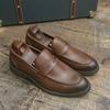Men's Loafers Business Dress Leather Shoes Men's Brand Brown Oxford Shoes High Quality Soft Flat Casual Shoes Mocassin Homme