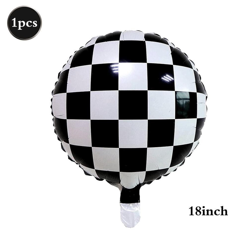 Racing Theme Party Decor Black and White Plaid Wheel Foil Balloon Sport Car Traffic Light Balloon Birthday Racing Party Supplies