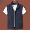 Chaleco multibolsillos para hombre, chaqueta de secado rápido, ropa informal fina para hombre, chaleco de pesca sin mangas.