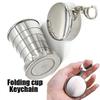 Porte-clés de tasse pliante en acier inoxydable de 75 ml, tasse rétractable pliable en acier inoxydable, tasse pliante, tasses à thé, verre pliant