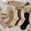 2025 1/3pairs  New Cashmere Wool Socks Women's Winter Thicken Warm Black White Pack Set Thermal Japanese Fashion Solid Color