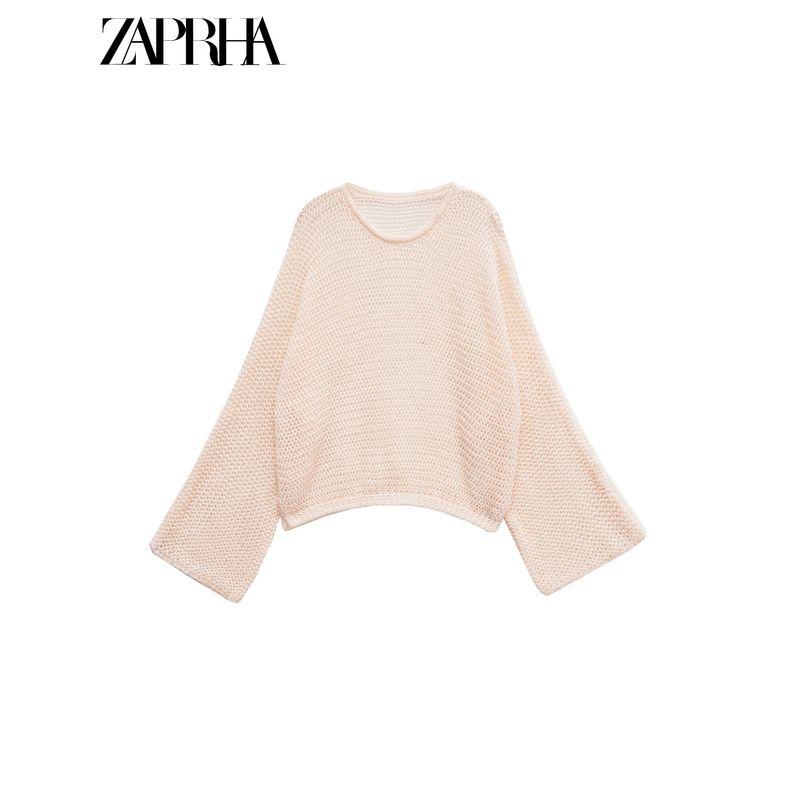 Zaprha 2025 Summer New Western Style Commuter Casual All-matching Loose Round Neck Long Sleeve Knit 5755049
