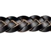 Collier pour chien - Cuir tressé - Noir - Réglable 30-45 cm