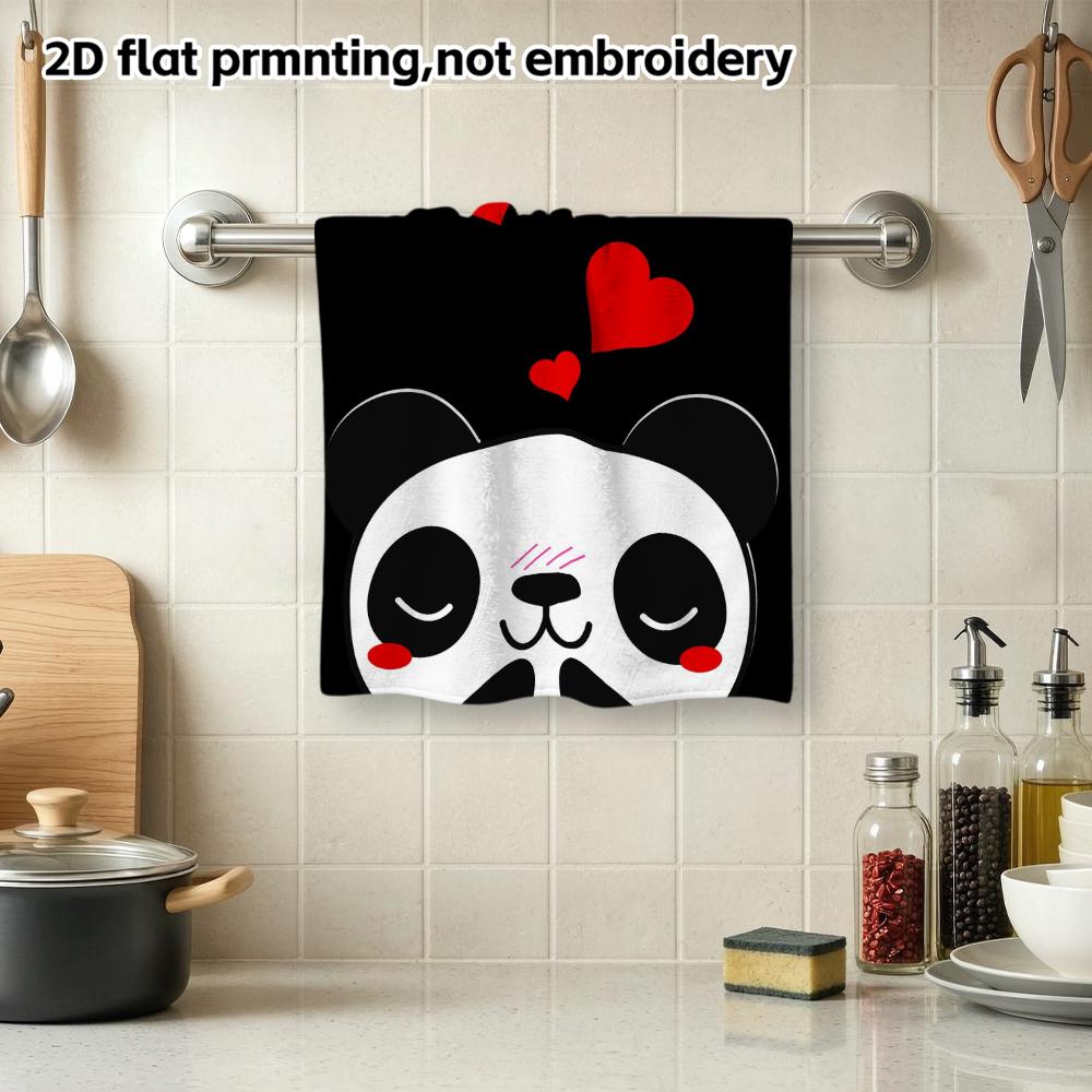 Blushing Panda Absorbent Bath Towel, Lovely Heart Cartoon Shower Towel