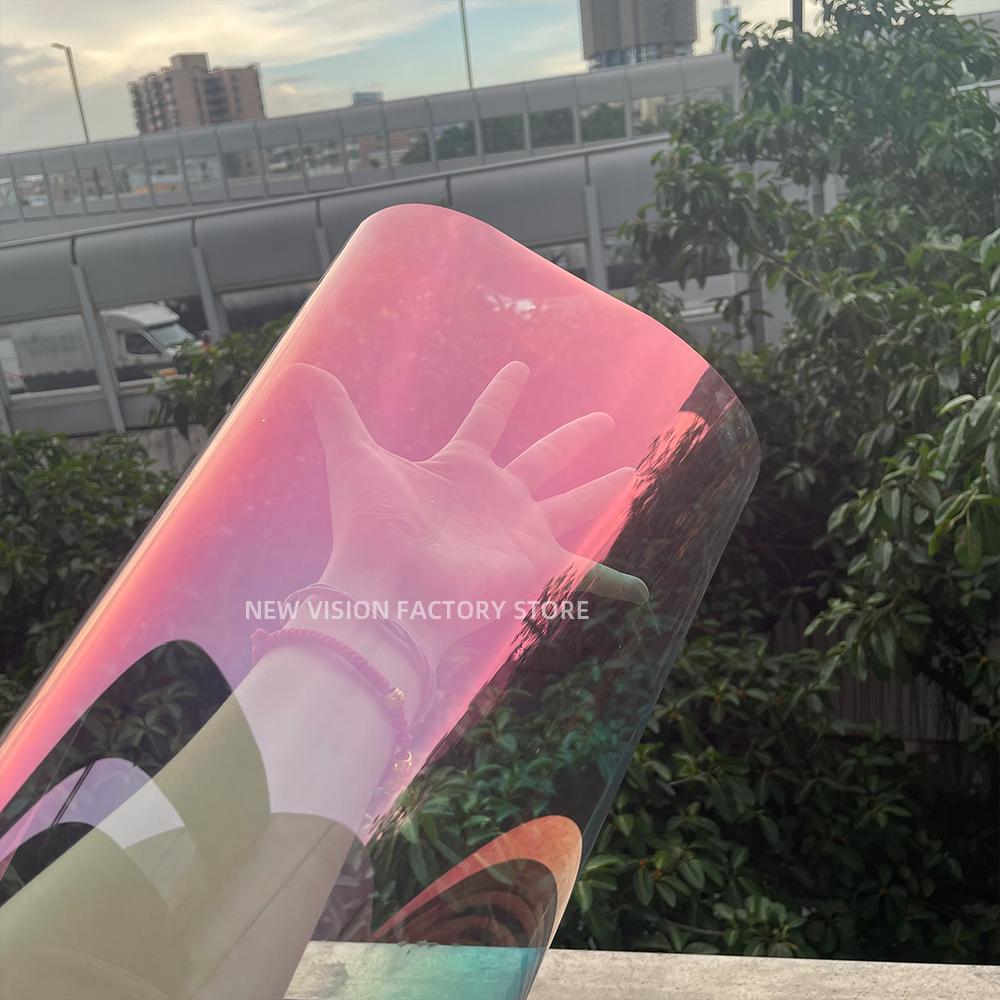 1mX3m VLT89% Sunset Red Chameleon Window Tint Film Car Front Windshield Window Film Auto Glass Sticker UV Proof Solar Protection