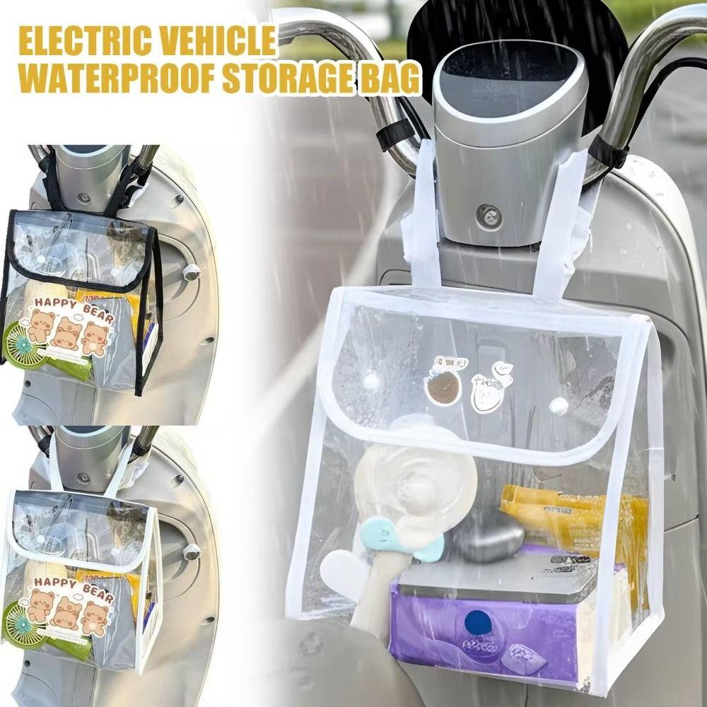Universal Hanging Storage Bag Dustproof Waterproof Bike Hanging Bag Large Capacity Transparent Organizer Pouch